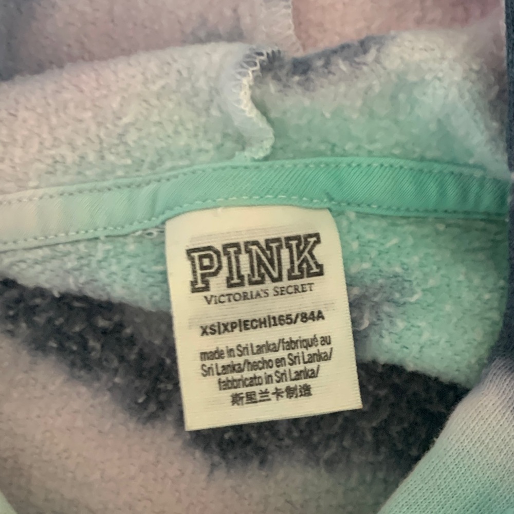 PINK Victoria's Secret Tie-Dye Hoodie - Blue and White - Picture 2 of 3